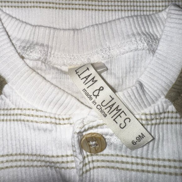 Ribbed Striped Baby Outfit with Elephant Patch - Picture 4 of 7